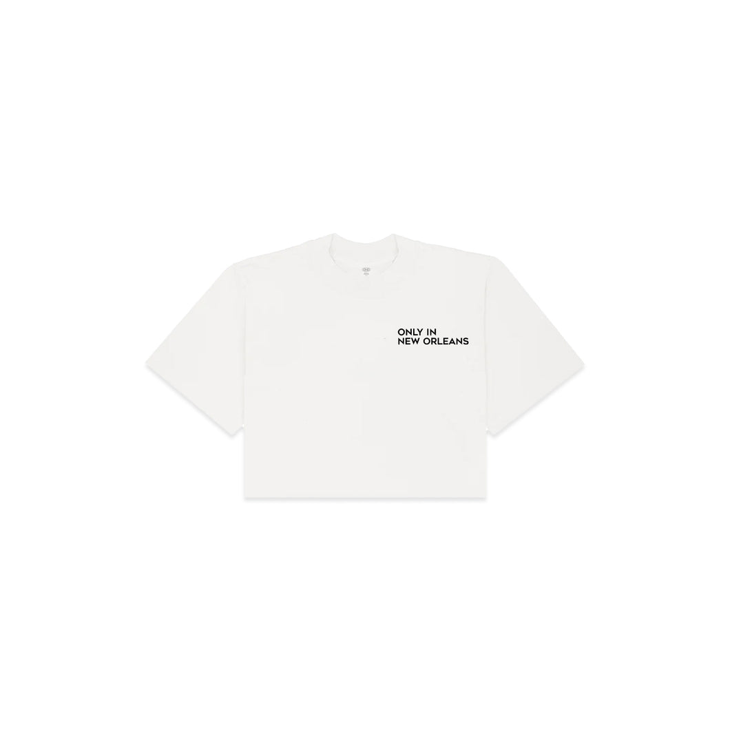 ONO Flagship Crop Top (White/Black)